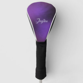 Modern 3D Purple Abstract Geometric Custom Name Golf Head Cover