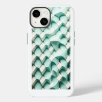 Modern 3D Teal and White Geometric Phone Case