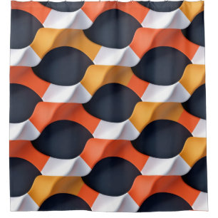Modern 3D Wave Geometric Pattern in Bold Colours