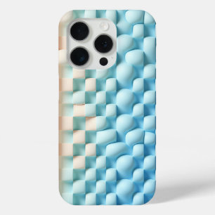 Modern 3D Wavy Blue & Cream Phone Case - Fluid Geo