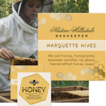 Modern 3D Yellow Hexagon Stylized Bee Honey Ivory