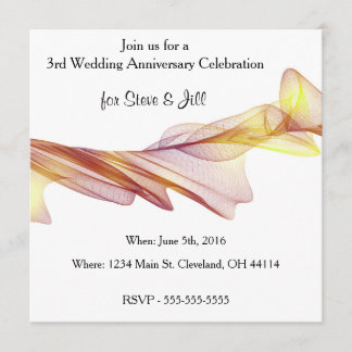 Modern 3rd Wedding Anniversary Invitation