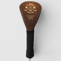 Modern 40th 50 60th Birthday Golf Monogram Brown