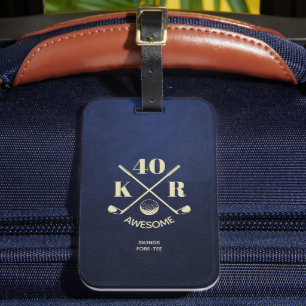 Modern 40th 50th Birthday Father's day Golf Dad Luggage Tag