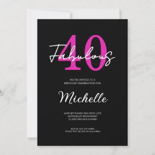 Modern 40th Birthday 40 and Fabulous Party Invitation