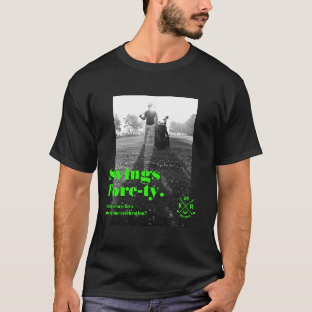 Modern 40th Birthday 50th Birthday Golf Dad T-Shirt (Front)