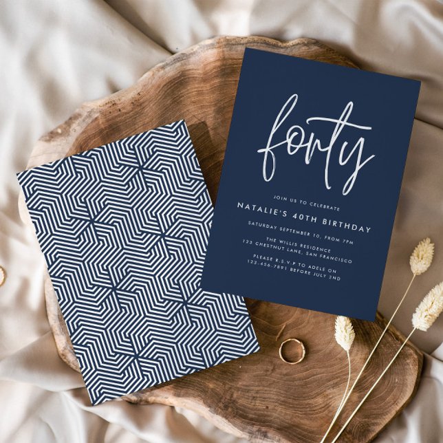 Modern 40th birthday simple stylish elegant script (Creator Uploaded)