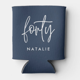 Modern 40th birthday simple stylish elegant script can cooler