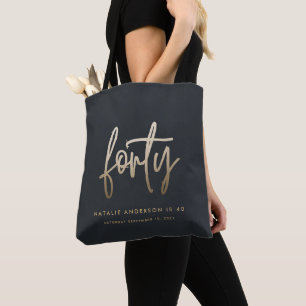 Modern 40th birthday simple stylish elegant scripT Tote Bag