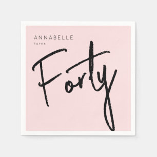 Modern 40th Forty Fortieth birthday Napkin