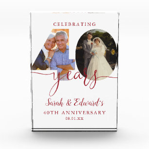 Modern 40th Wedding Anniversary Ruby 2  Photo Block