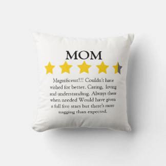 Modern 4.5 star funny Mom review, Throw Pillow