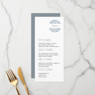 Modern 4 Course Floral Wedding  Menu
