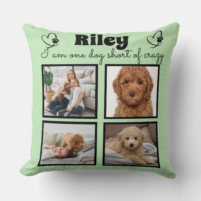  Modern 4 dog photo - personalized collage  Throw Pillow (Front)
