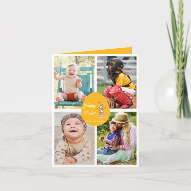 Modern 4 image easter  holiday card (Front)