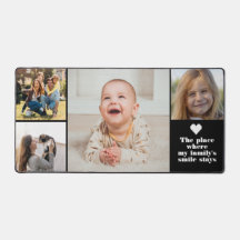 Modern 4 Photo Collage and Text Custom Monogram