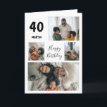 Modern 4 Photo Collage | Birthday Card<br><div class="desc">Friends and family will love these contemporary 4 photo collage birthday cards,  with a script font which says 'HAPPY BIRTHDAY' and in bold says 'AGE & NAME'.  The text font style,  size and colour can be changed by clicking on the customize further link after personalizing.</div>