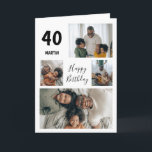 Modern 4 Photo Collage | Birthday Card<br><div class="desc">Friends and family will love these contemporary 4 photo collage birthday cards,  with a script font which says 'HAPPY BIRTHDAY' and in bold says 'AGE & NAME'.  The text font style,  size and colour can be changed by clicking on the customize further link after personalizing.</div>