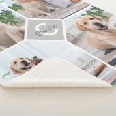 Modern 4 Photo Collage Pet Dog Sherpa Blanket (3/4)
