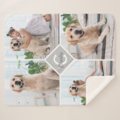 Modern 4 Photo Collage Pet Dog Sherpa Blanket (Front (Horizontal))