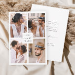 Modern 4 Photo Collage Wedding  Thank You Card<br><div class="desc">Simple and modern wedding thank you card with 4 photos and custom text on the back. This card can be used for a wedding, bridal shower, engagement, anniversary, or any special event. For more advanced customization of this design, please click the Customize Further link to change the font, size, color,...</div>