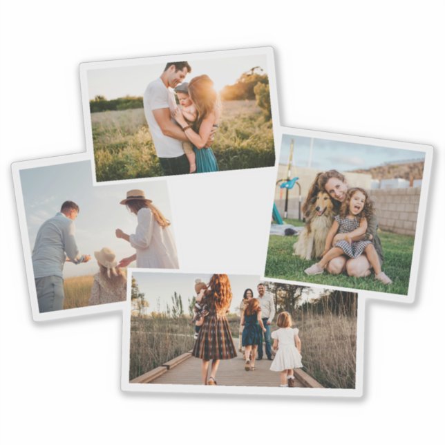 Modern 4 Photo Custom Picture Collage (Front)