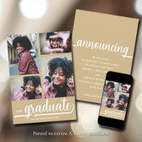 Modern 4 Photo Gold Graduation