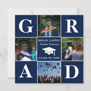 Modern 4 Photo Graduation Announcement