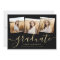 Modern 4 Photo Graduation Collage Black And Gold