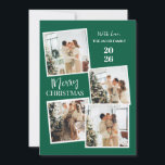 Modern 4 Photo Polaroid Grid Merry Christmas Holiday Card<br><div class="desc">Capture all your favorite holiday memories with this fun and modern 4-photo polaroid-style Christmas design. The vibrant red backdrop and trendy vertical typography create a joyful and casual greeting that perfectly showcases your family’s festive spirit</div>