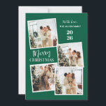 Modern 4 Photo Polaroid Grid Merry Christmas Holiday Card<br><div class="desc">Capture all your favorite holiday memories with this fun and modern 4-photo polaroid-style Christmas design. The vibrant red backdrop and trendy vertical typography create a joyful and casual greeting that perfectly showcases your family’s festive spirit</div>