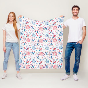 Modern 4th July Pattern 03 Fleece Blanket