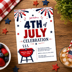 Modern 4th of July Celebration Invitation