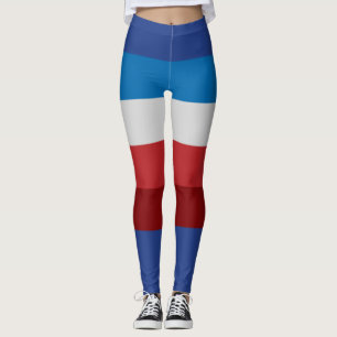 Modern 4th of July Retro Multicolor Striped  Leggings