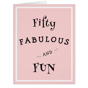 Modern 50 and Fabulous Pink 50th Birthday Invite