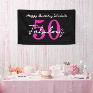 Modern 50th Birthday 50 and Fabulous Party Banner