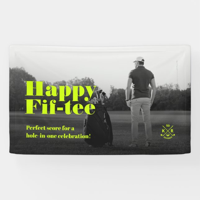 Modern 50th Birthday 60th birthday Golf Banner (Horizontal)