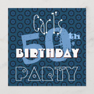 Modern 50th Birthday Blue Circles Template W360