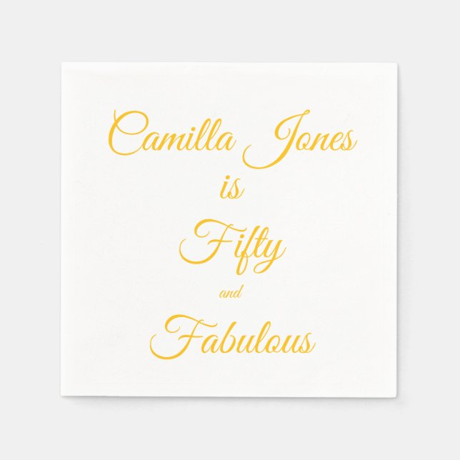 Modern, 50th Birthday custom napkin (Front)