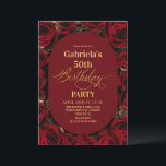 Modern 50th Birthday Elegant Burgundy Gold Floral Invitation<br><div class="desc">Modern black and red with gold birthday invitation template is perfect for stylish birthday party. Elegant-minimalistic themed invite is full of fun and modern design elements,  elegant calligraphy and modern fonts. Birthdays are special days,  and this invite can help it make a memorable for friends.</div>