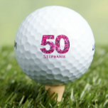 Modern 50th birthday golf balls pink initials<br><div class="desc">modern 50th birthday golf balls pink initials. 
A perfect gift idea for a fiftieth birthday golf party,  make a passionate golfer smile. You can personalize it with the birthday girl's name. 
Make someone smile! Enjoy!</div>