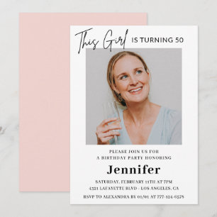 Modern 50th birthday invitations Photo Elegant