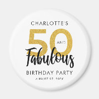 Modern 50th Birthday Party Script Custom Swag
