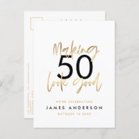 Modern 50th birthday simple stylish elegant script