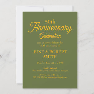 Modern 50th wedding anniversary invitation