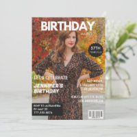 Modern 57th birthday invitations Stylish Magazine