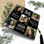 Modern 5 Photo Collage She Believed She Could Graduation Cap Topper<br><div class="desc">Celebrate your graduate with these modern and elegant photo collage graduation cap topper. Customize with 5 of your favourite senior or college photos, and personalize with monogram initial, name, graduating year, high school or college name. Inspirational quote: "She Believed She Could So She Positively Did" These unique trendy and stylish...</div>