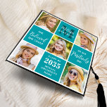 Modern 5 Photo Custom Monogram & Quote Graduate Graduation Cap Topper<br><div class="desc">Introducing our modern and unique graduation cap topper featuring a stunning photo collage design that can showcase up to 5 of your favourite senior memories. The sleek block design is perfect for a contemporary look, while the inspiring quote "She believed she could so she Positively did" adds a touch of...</div>