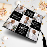 Modern 5 Photo Grid Custom Chic Monogram Graduate Graduation Cap Topper<br><div class="desc">Introducing our modern and unique graduation cap topper featuring a stunning photo collage design that can showcase up to 5 of your favourite senior memories. The sleek block design is perfect for a contemporary look, while the inspiring quote "She believed she could so she Positively did" adds a touch of...</div>