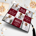 Modern 5 Photo Personalized Monogram Graduate  Graduation Cap Topper<br><div class="desc">Introducing our modern and unique graduation cap topper featuring a stunning photo collage design that can showcase up to 5 of your favourite senior memories. The sleek block design is perfect for a contemporary look, while the inspiring quote "She believed she could so she Positively did" adds a touch of...</div>